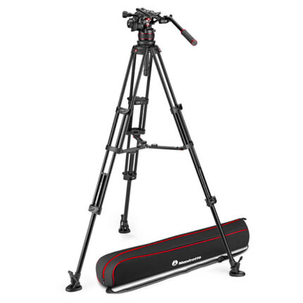 Manfrotto Nitrotech 612 avec Trépied Twin Legs Aluminium MS – Kit Rotule Vidéo avec trépied